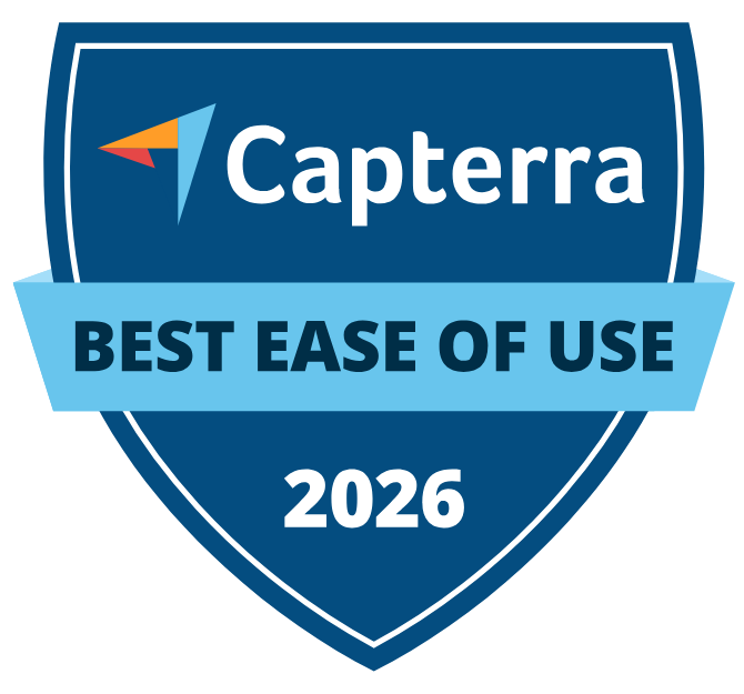 2025 Capterra badge for best FEC booking system